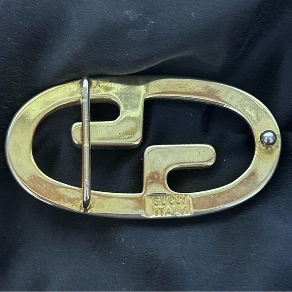 Vintage Gucci Double G GG Two-Tone Belt Buckle Made in Italy main image 5